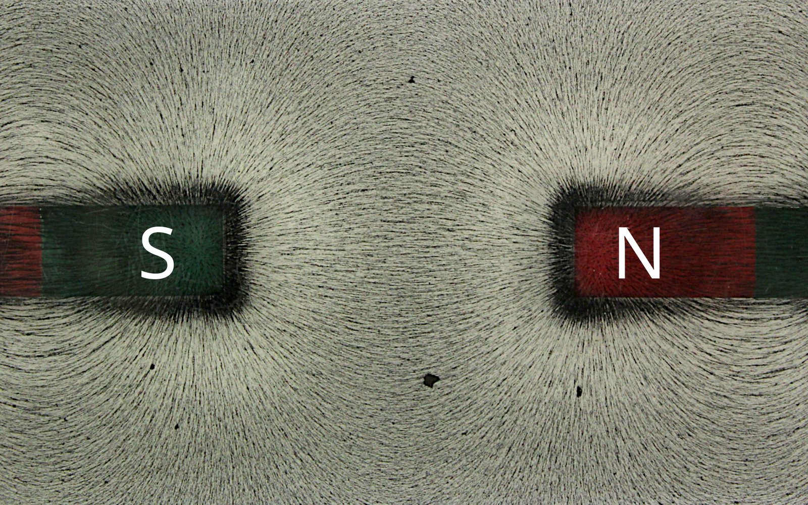 Iron filings between two magnets, cover for Eigen Physics Club and KYPT