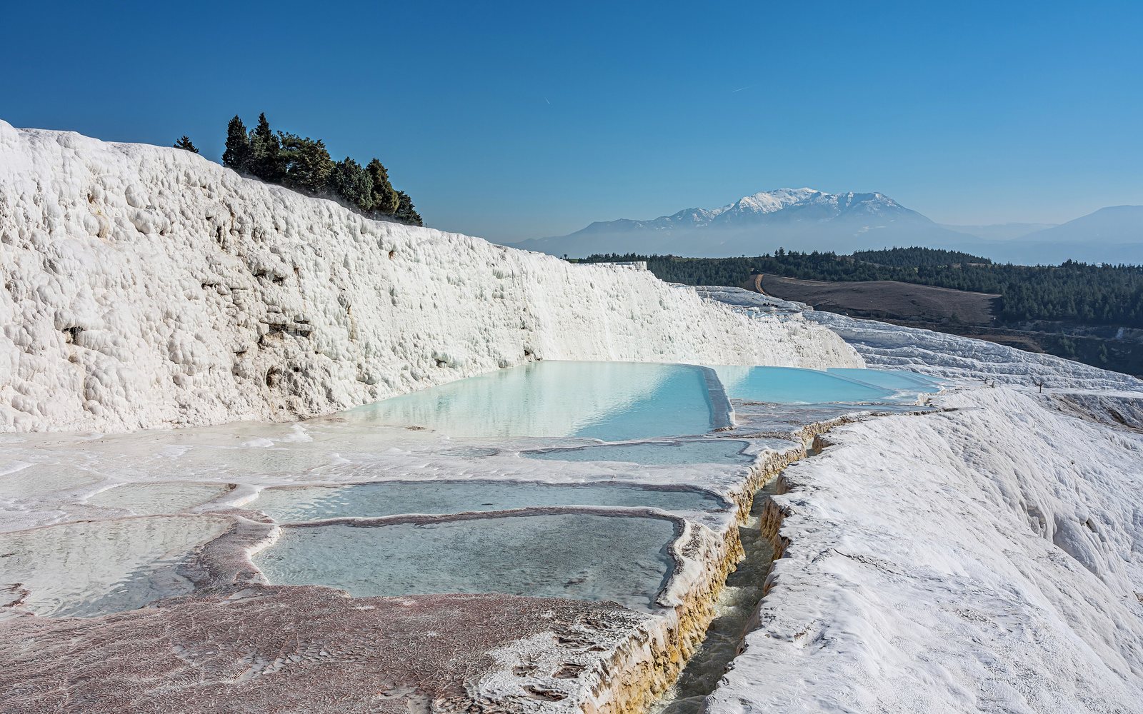 Travertine terraces, Pamukkale, cover for Ultrasound standing-wave carbon capture